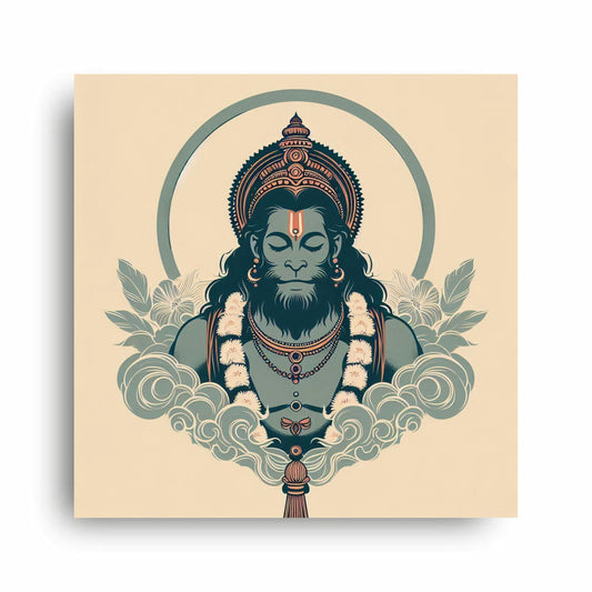 Art to Doors | Lord Hanuman Idol - Divine Power | Square | Art Print | Home Decor | Wall Decor | Gifts for Women | Gifts for Men | Gift Items | Wall Art