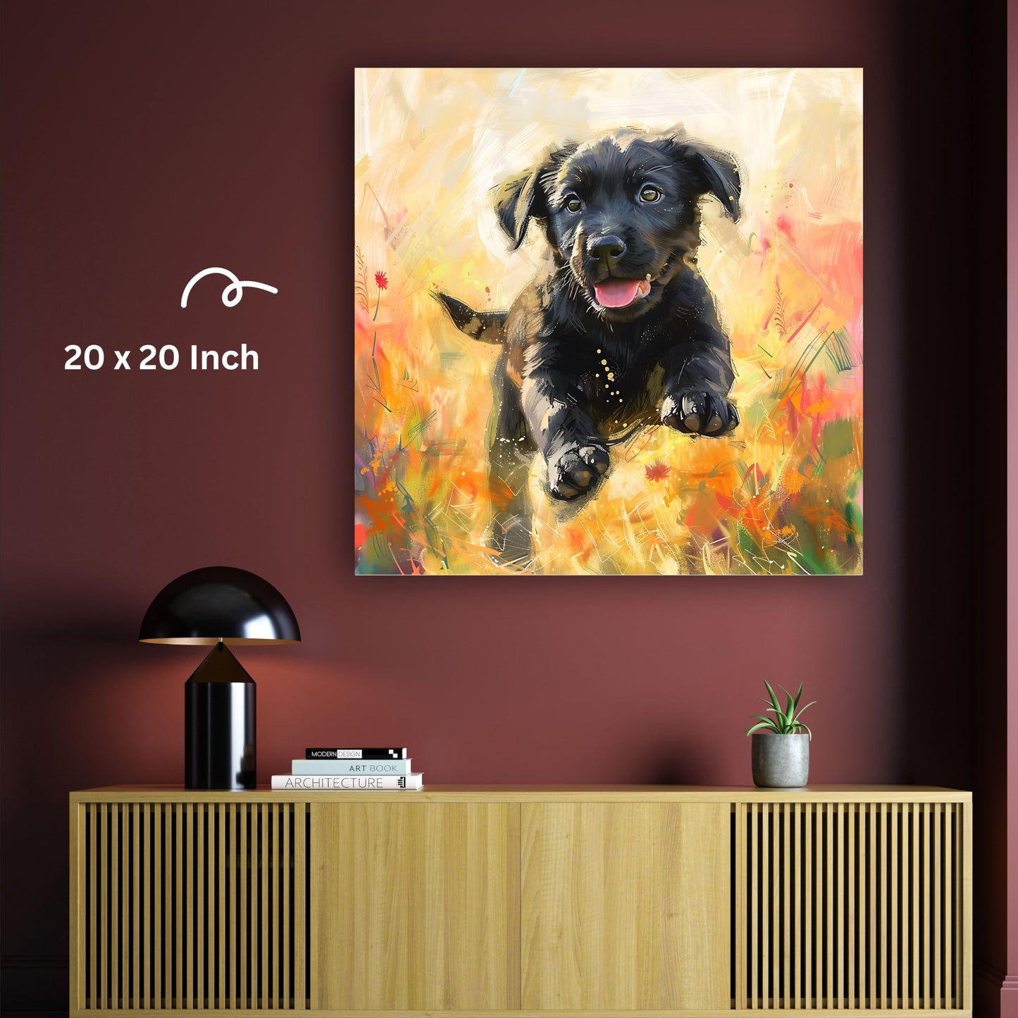 Art to Doors | Cozy Dog Bed Essentials Art | Square | Art Print | Home Decor | Wall Decor | Gifts for Women | Gifts for Men | Gift Items | Wall Art (Canvas Frame, 16x16 Inch)