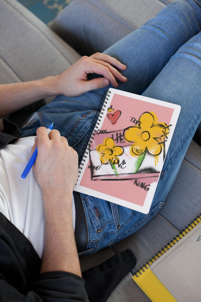 Art to Doors | Flower Graffiti | Spiral Notebooks | A5 Size Paper | 120 Pages | 70 GSM Paper | Attractive Cover Designs