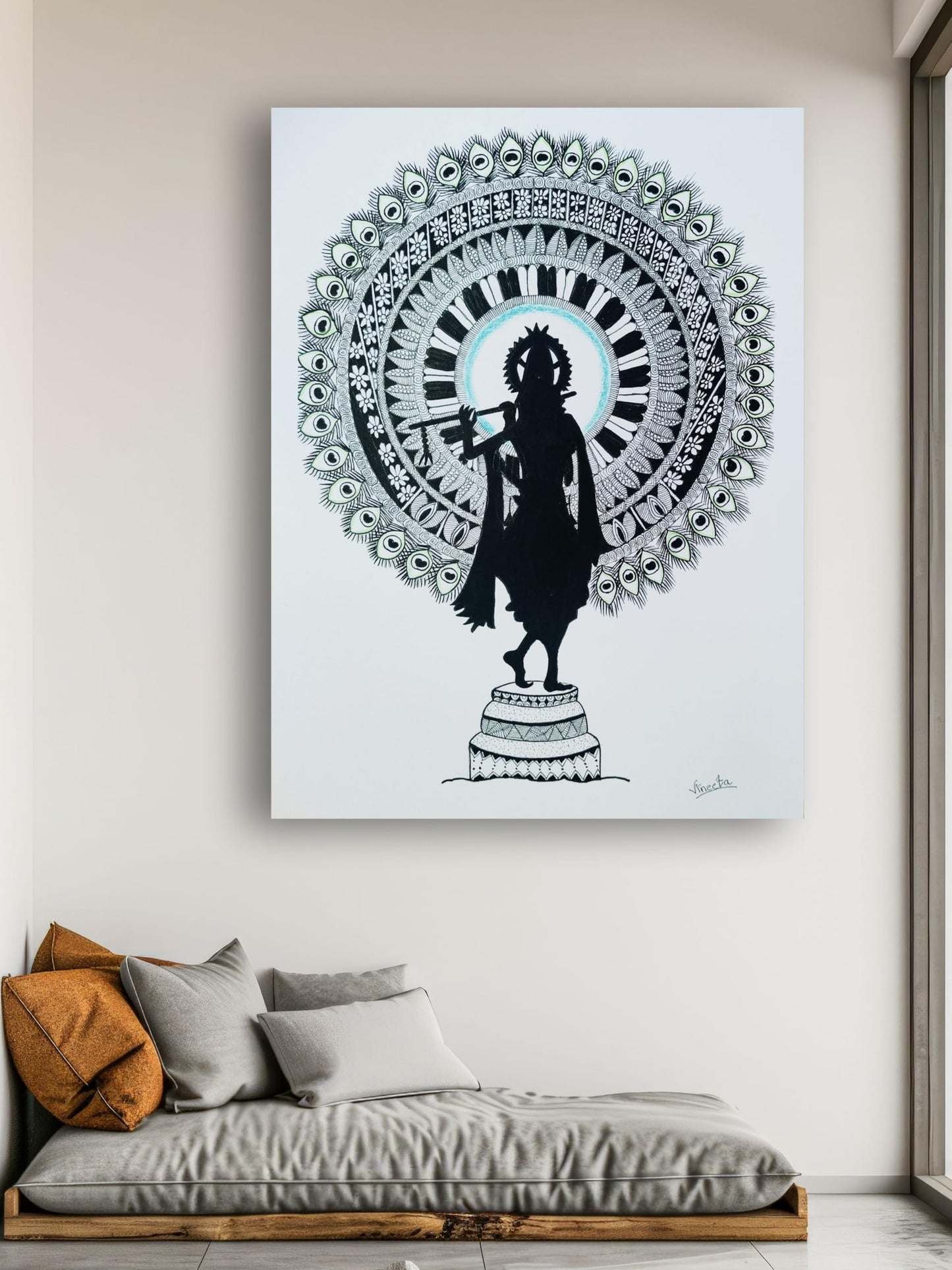 Art to Doors | Lord Krishna | Artist Vineeta | Vertical | Art Print | Home Decor | Wall Decor | Gift Items | Wall Art