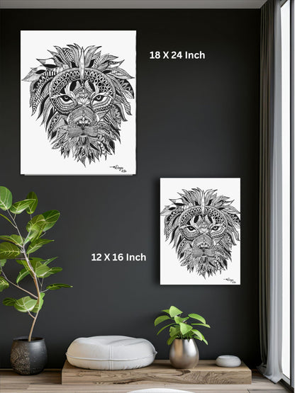 Art to Doors | Fight Like A Lion | Artist Manideepthi | Vertical | Art Print | Home Decor | Wall Decor | Gifts for Women | Gifts for Men | Gift Items | Wall Art