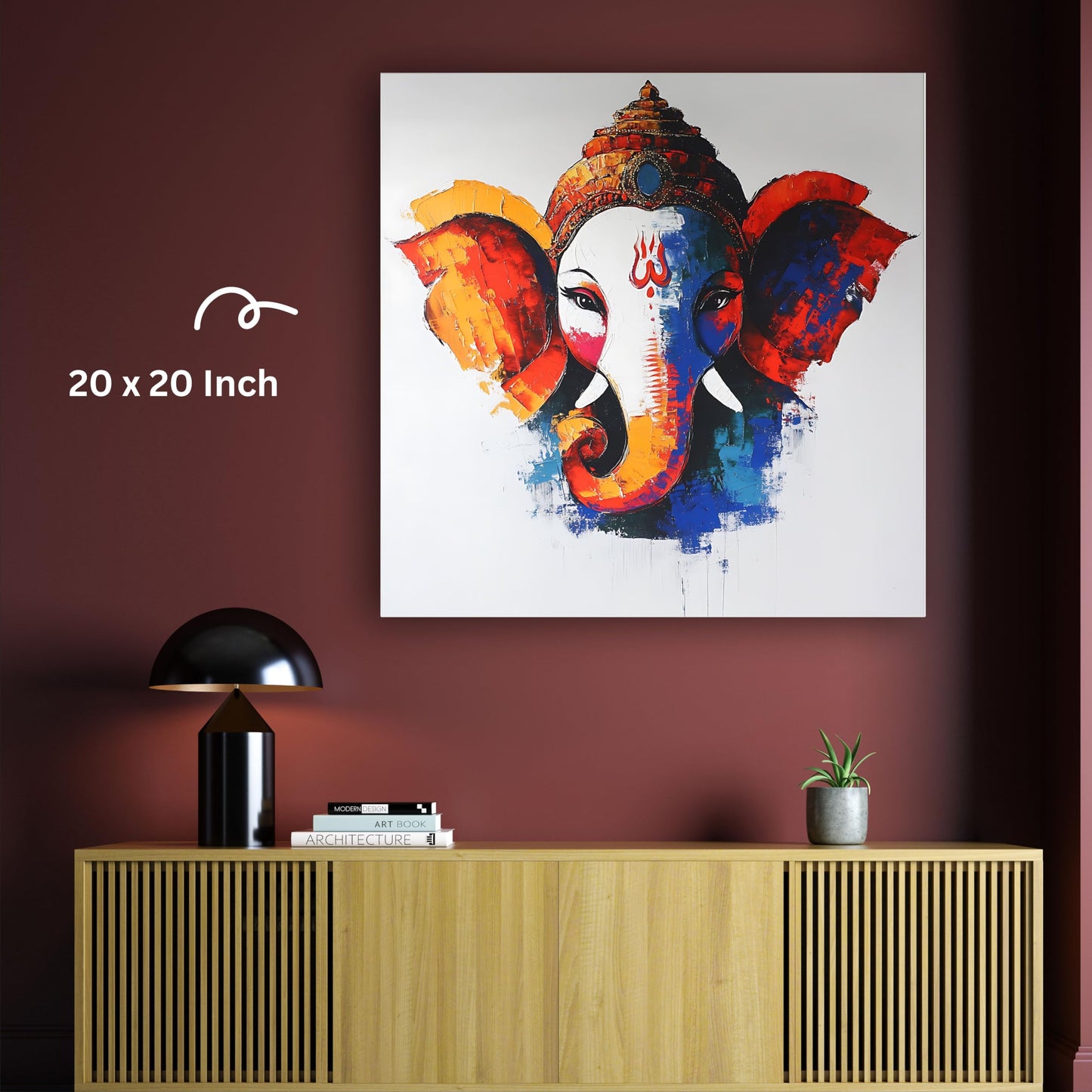 Art to Doors | Blessed Ganesha Art | Square | Art Print | Home Decor | Wall Decor | Gifts for Women | Gifts for Men | Gift Items | Wall Art