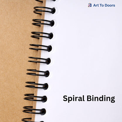 Art to Doors | Happy Mind Happy Life | Spiral Notebooks | A5 Size Paper | 120 Pages | 70 GSM Paper | Attractive Cover Designs