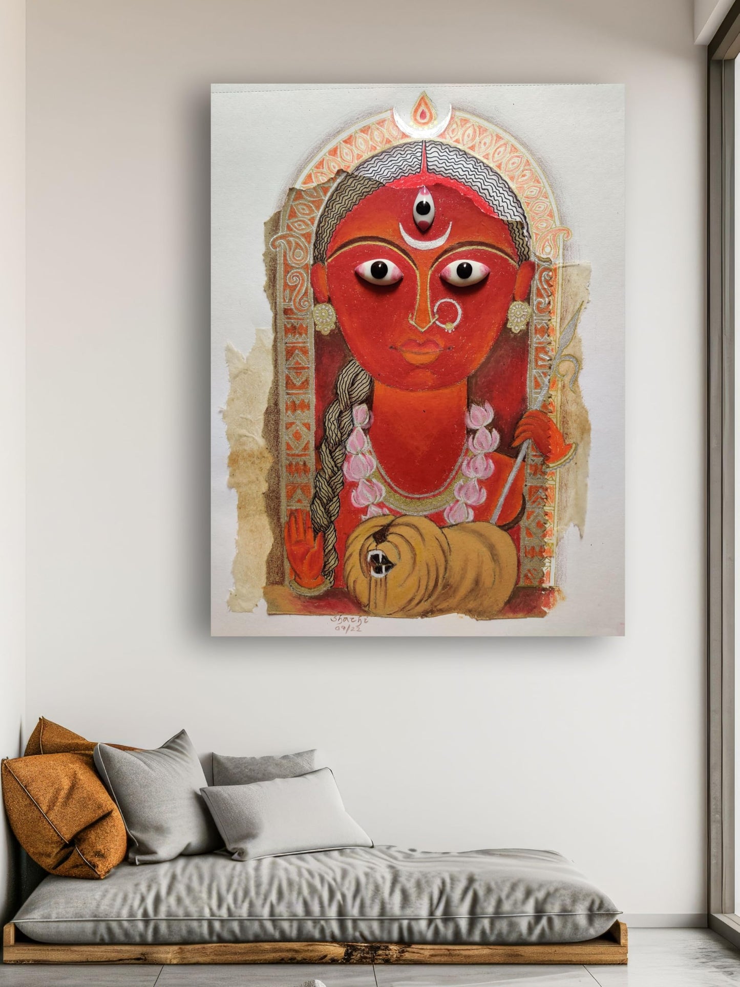 Art to Doors | Durga Devi | Artist Shachi | Vertical | Art Print | Home Decor | Wall Decor | Gifts for Women | Gifts for Men | Gift Items | Wall Art