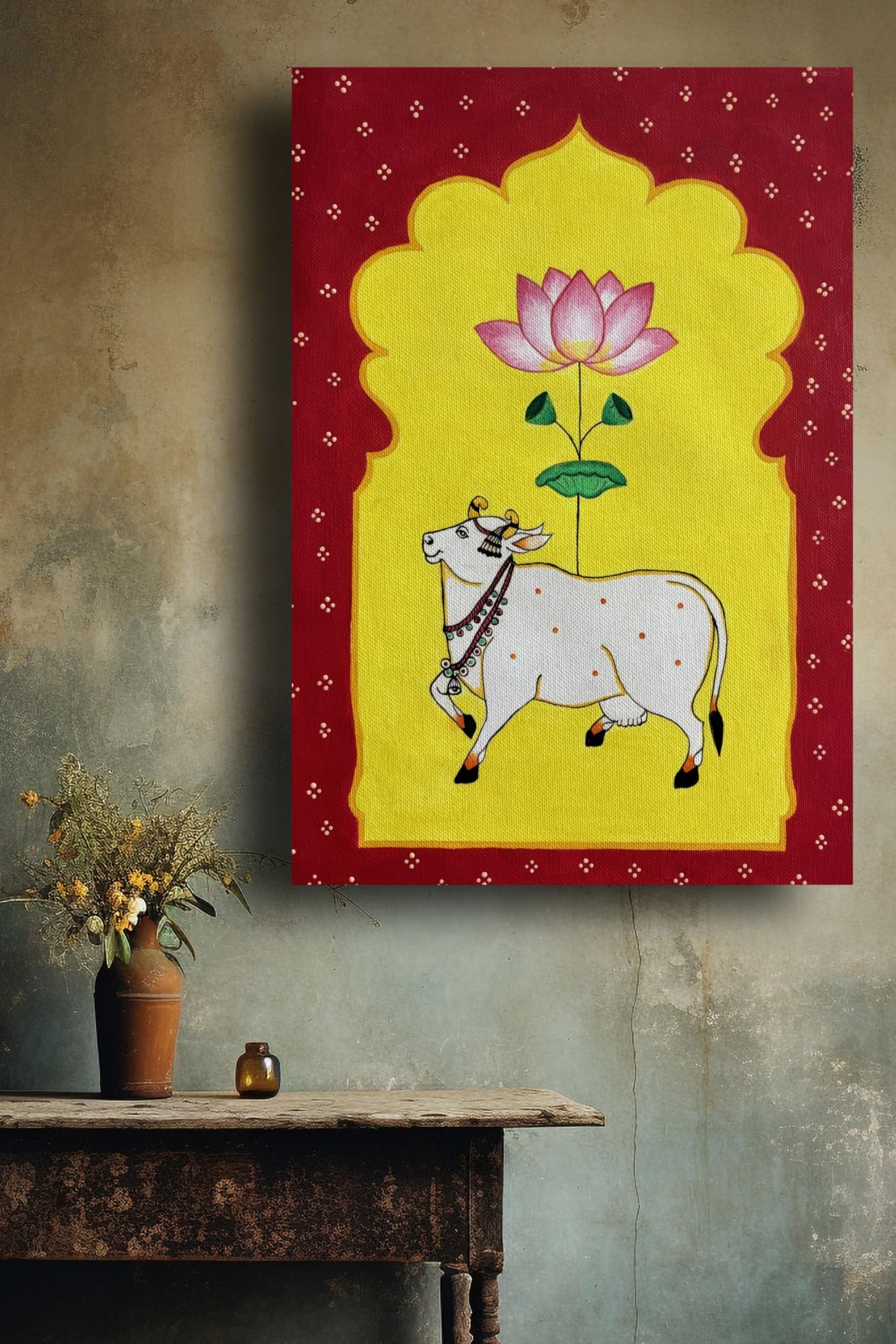 Folk Art Pichwai Cow | Artist Bhavika Kamatkar pote