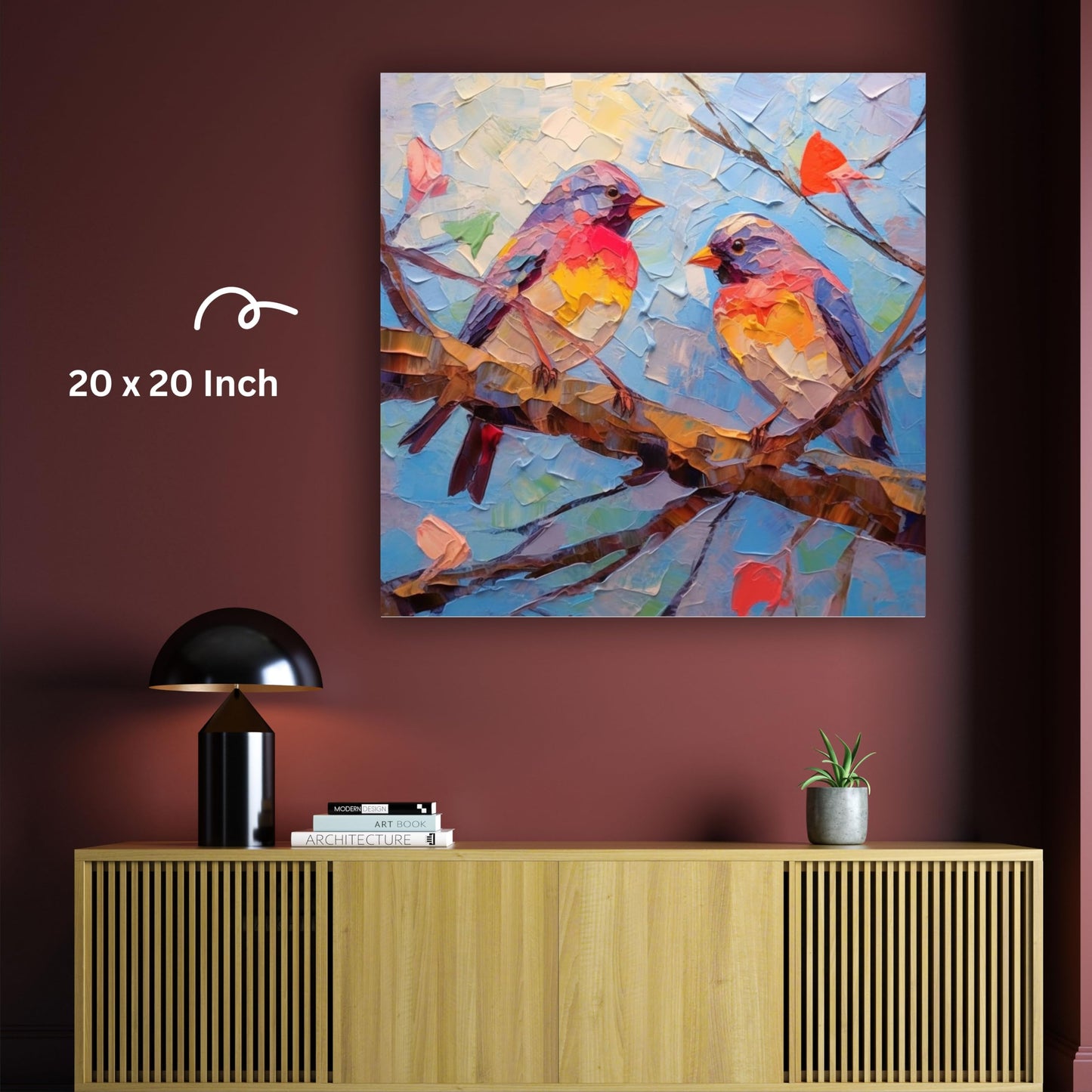 Art to Doors | Birds on Branch Art | Square | Art Print | Home Decor | Wall Decor | Gifts for Women | Gifts for Men | Gift Items | Wall Art