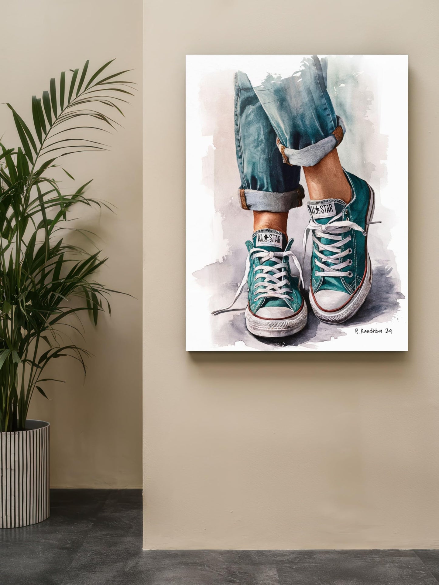 Art to Doors | Walk A Mile In My Shoes | Artist Riika Kandhola | Vertical | Art Print | Home Decor | Wall Decor | Gifts for Women | Gifts for Men | Gift Items | Wall Art