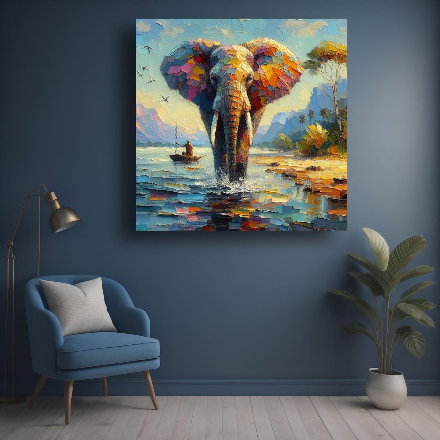 Art to Doors | Majestic Elephant Art | Square | Art Print | Home Decor | Wall Decor | Gifts for Women | Gifts for Men | Gift Items | Wall Art