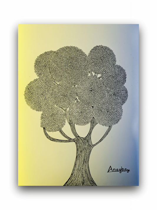 Art to Doors | Doodled Tree | Artist Anagha Sanjay Bhujbal | Vertical | Art Print | Home Decor | Wall Decor | Gifts for Women | Gifts for Men | Gift Items | Wall Art