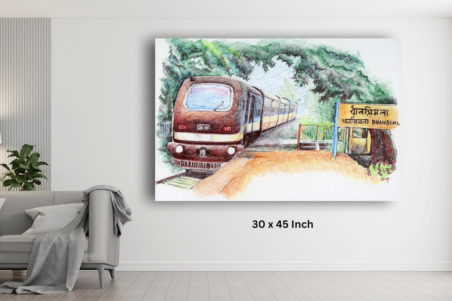 Art to Doors | Obscure Remote Railway Station | Artist Avishek Nag | Horizontal | Art Print | Home Decor | Wall Decor | Gift Items | Wall Art