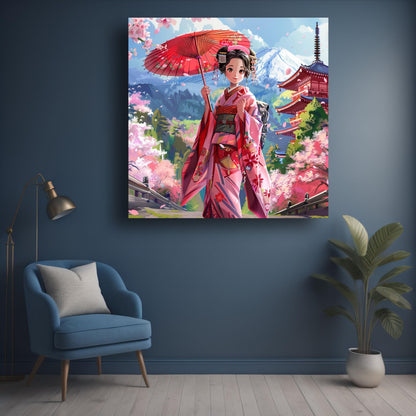 Art to Doors | Anime Girl Umbrella Art | Square | Art Print | Home Decor | Wall Decor | Gifts for Women | Gifts for Men | Gift Items | Wall Art