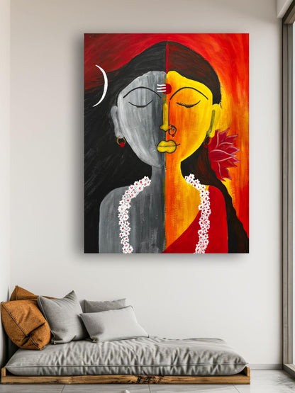 Art to Doors | Shivshakti | Artist Dr Namrata Sharma | Vertical | Art Print | Home Decor | Wall Decor | Gift Items | Wall Art