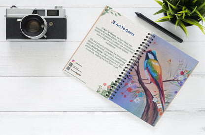 Art to Doors | Colorful Bird Painting | Artist Mayuri Verma | Spiral Notebooks | A5 Size Paper | 120 Pages | 70 GSM Paper | Attractive Cover Designs