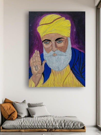 Art to Doors | Waheguru | Artist Bindu Kamboj | Vertical | Art Print | Home Decor | Wall Decor | Gifts for Women | Gifts for Men | Gift Items | Wall Art