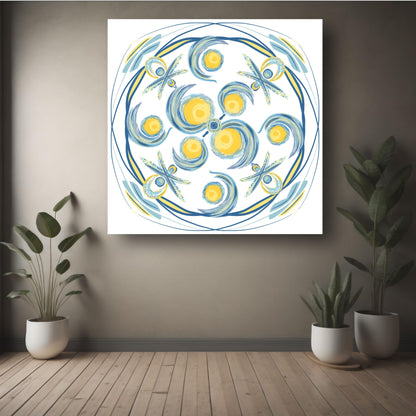 Art to Doors | The Starry Night Mandala Art | Artist Akshara Prasannan | Square | Art Print | Home Decor | Wall Decor | Gifts for Women | Gifts for Men | Gift Items