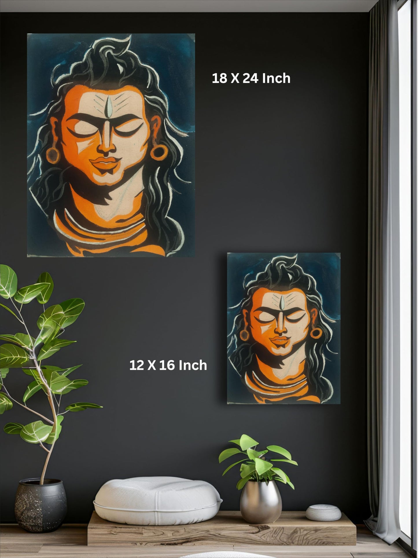 Art to Doors | Lord Shiva | Artist Bindu Kamboj | Vertical | Art Prints | Home Decor | Wall Art | Gift Items | Canvas Frame