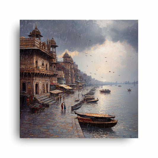 Art to Doors | Ganges River Art Prints | Square | Art Print | Home Decor | Wall Decor | Gifts for Women | Gifts for Men | Gift Items | Wall Art