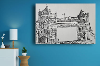 Art to Doors | London Bridge | Artist Shahina Akthar | Horizontal | Art Print | Personalized Gift | Home Decor | Wall Decor | Wall Paintings | Wall Art | Wall Hanging