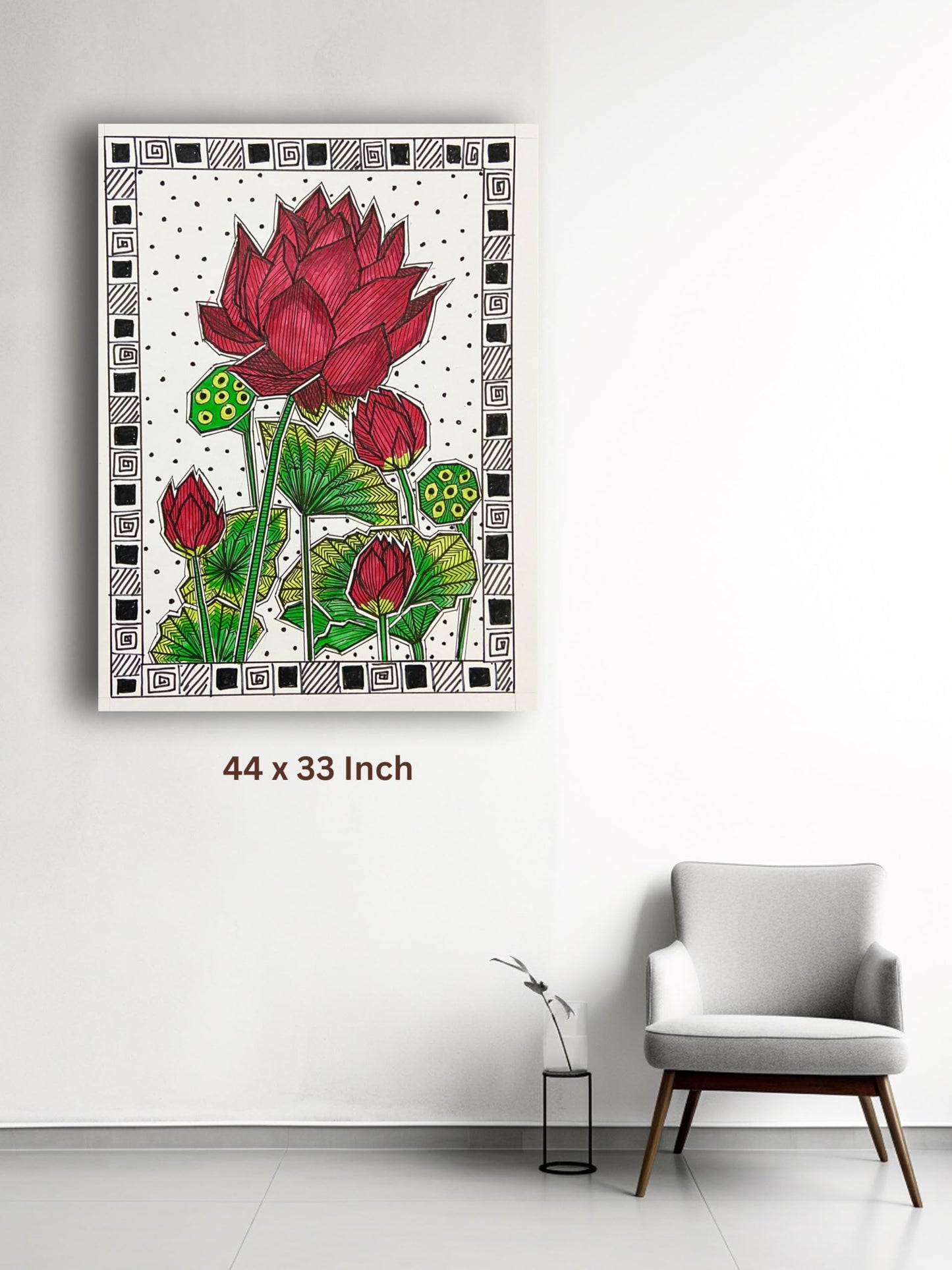 Art to Doors | Lotus Pond | Artist Puja Kumari | Vertical | Art Print | Home Decor | Wall Decor | Gifts for Women | Gifts for Men | Gift Items | Wall Art