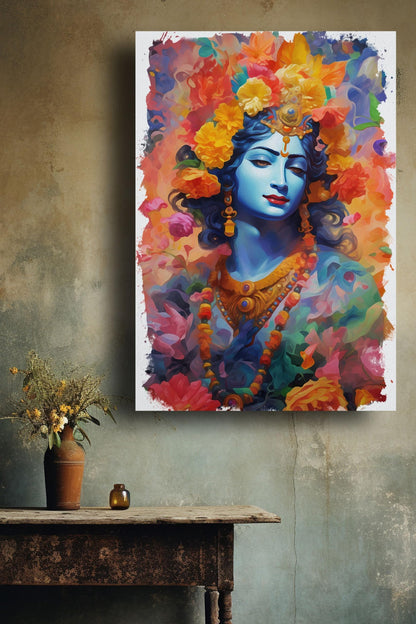 Art to Doors | Lord Krishna | Artist Bindu Kamboj | Vertical | Art Print | Home Decor | Wall Decor | Gifts for Women | Gifts for Men | Gift Items | Wall Art