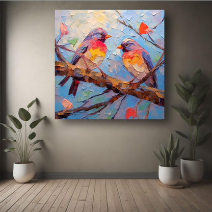 Art to Doors | Birds on Branch Art | Square | Art Print | Home Decor | Wall Decor | Gifts for Women | Gifts for Men | Gift Items | Wall Art