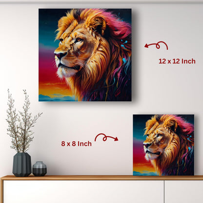 Art to Doors | Majestic Lion Art | Square | Art Print | Home Decor | Wall Decor | Gifts for Women | Gifts for Men | Gift Items | Wall Art