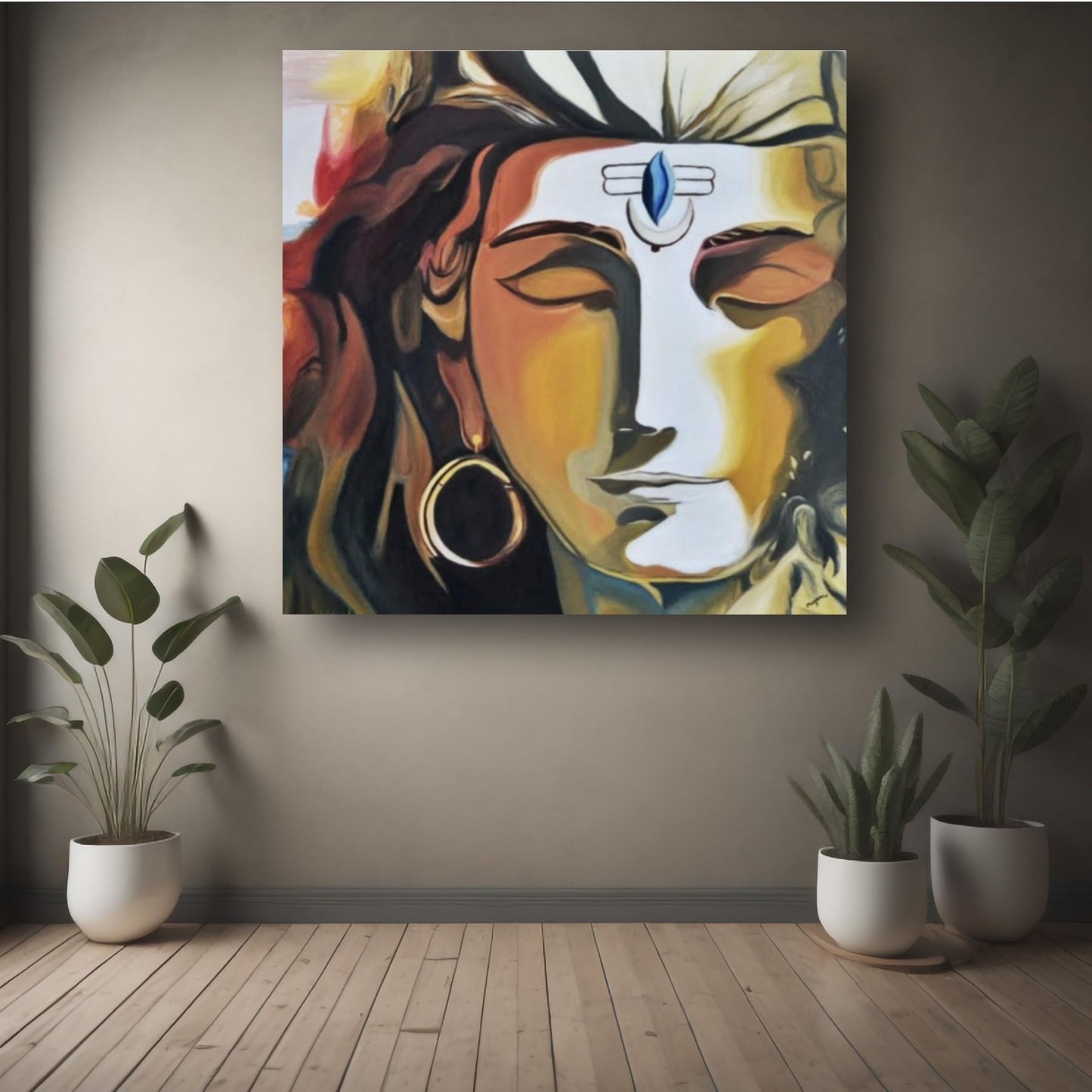 Art to Doors | Meditating Shiva | Artist Mayuri Verma | Square | Art Print | Personalized Gift | Home Decor | Gifts | Wall Decor | Wall Paintings | Wall Art | Wall Hanging