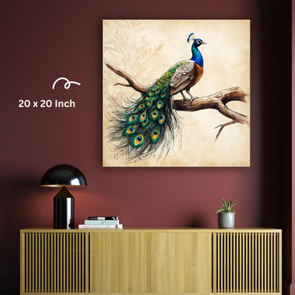 Art to Doors | Majestic Peacock Art | Square | Art Print | Home Decor | Wall Decor | Gifts for Women | Gifts for Men | Gift Items | Wall Art