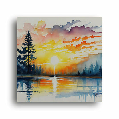 Art to Doors | Tree at Sunset Art | Square | Art Print | Home Decor | Wall Decor | Gifts for Women | Gifts for Men | Gift Items | Wall Art