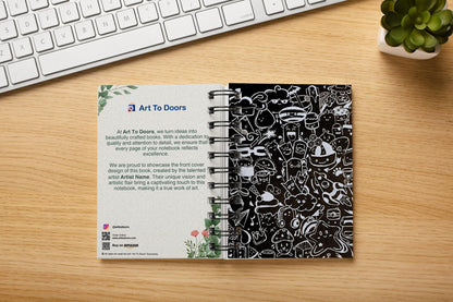 Art to Doors | Doodle Wonderland | Artist Rachel Joseph | Spiral Notebooks | A5 Size Paper | 120 Pages | 70 GSM Paper | Attractive Cover Designs