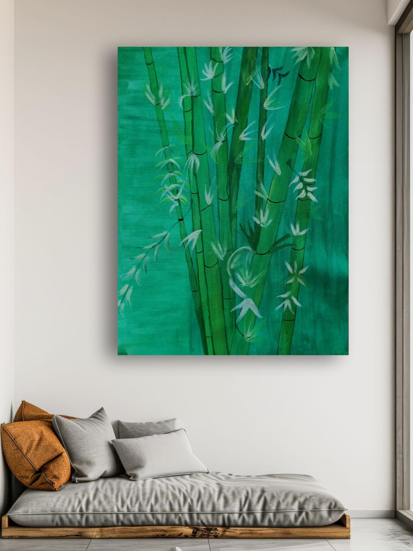 Art to Doors | Bamboo Shoots | Artist Lovina Cano | Vertical | Art Prints | Home Decor | Wall Art | Gift Items | Canvas Frame