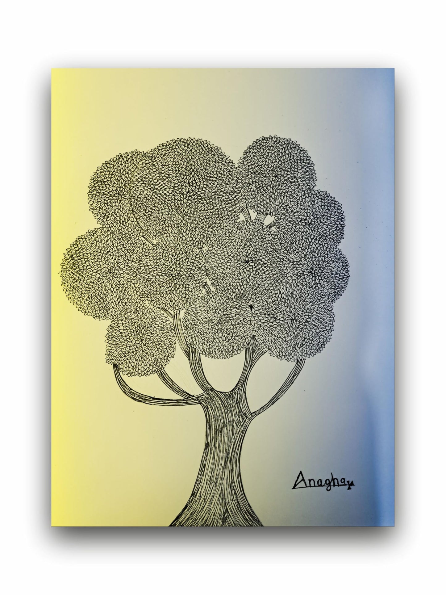 Art to Doors | Doodled Tree | Artist Anagha Sanjay Bhujbal | Vertical | Art Prints | Home Decor | Wall Art | Gift Items | Canvas Frame