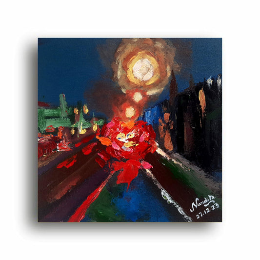 Art to Doors | Midnight Wanderer | Artist Nandita Venkatraman | Square | Art Print | Home Decor | Wall Decor | Gifts for Women | Gifts for Men | Wall Art