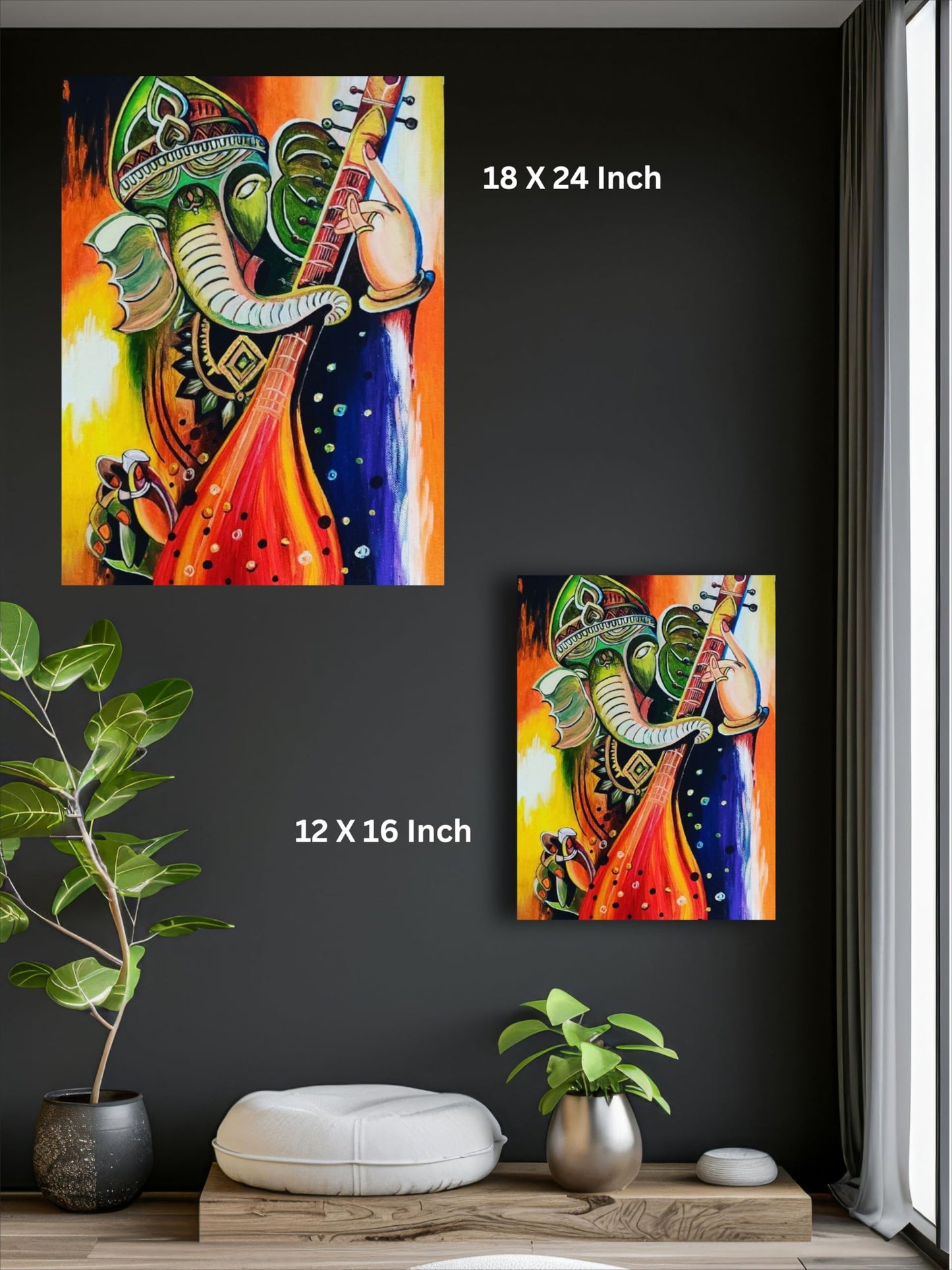 Art to Doors | Ganeshji Painting | Artist Tanvi Lunia | Vertical | Art Print | Home Decor | Wall Decor | Gifts for Women | Wall Art