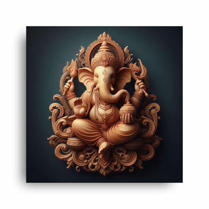 Art to Doors | Elegant Ganpati Idol Decor | Square | Art Print | Home Decor | Wall Decor | Gifts for Women | Gifts for Men | Gift Items | Wall Art