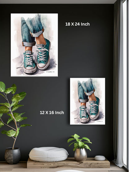 Art to Doors | Walk A Mile In My Shoes | Artist Riika Kandhola | Vertical | Art Print | Home Decor | Wall Decor | Gifts for Women | Gifts for Men | Gift Items | Wall Art