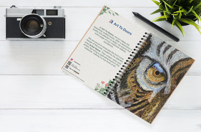 Art to Doors | Tiger Eye ‘ I See You ‘ | Artist Sowmya R | Spiral Notebooks | A5 Size Paper | 120 Pages | 70 GSM Paper | Attractive Cover Designs