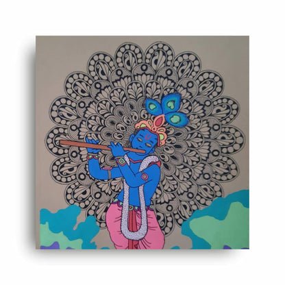 Art to Doors | Krishna's Cosmic Dance | Artist Vaishnavi Varadarajan | Square | Art Print | Home Decor | Wall Decor | Gifts for Women | Gifts for Men | Gift Items | Wall Art