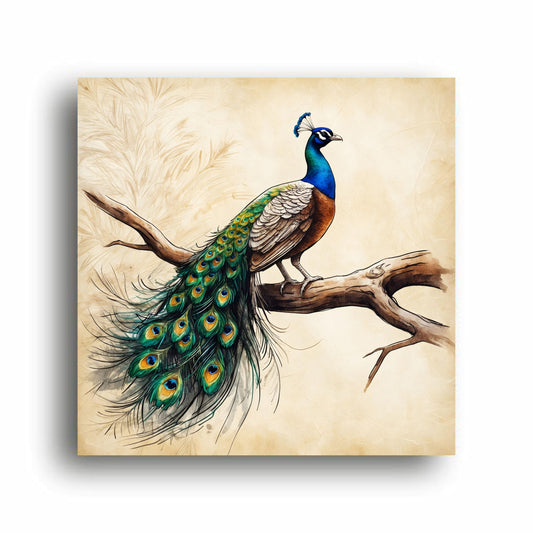 Art to Doors | Majestic Peacock Art | Square | Art Print | Home Decor | Wall Decor | Gifts for Women | Gifts for Men | Gift Items | Wall Art