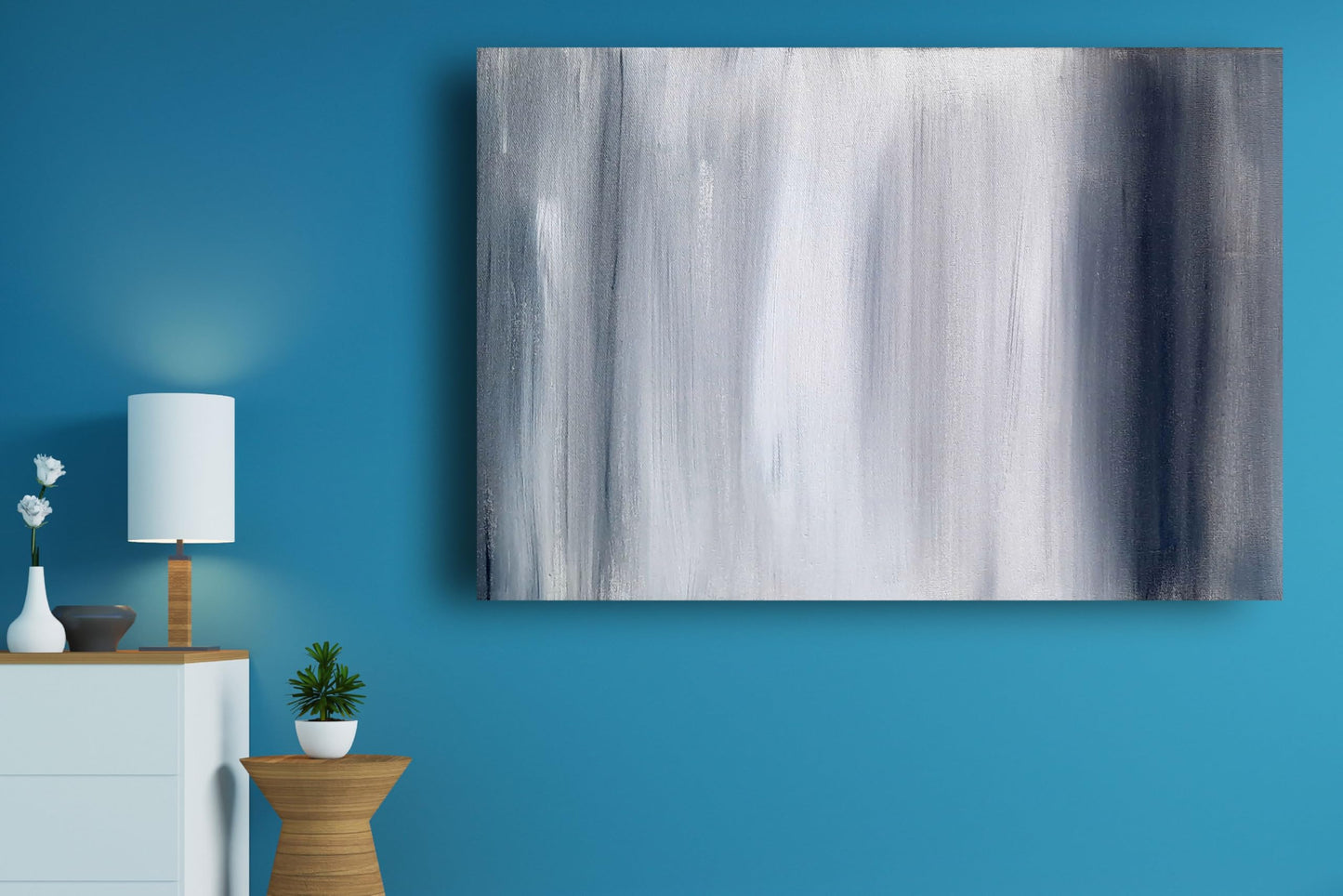 Art to Doors | The Grey Waterfall | Artist Nandita Venkatraman | Horizontal | Art Print | Home Decor | Wall Decor | Gift Items | Wall Art