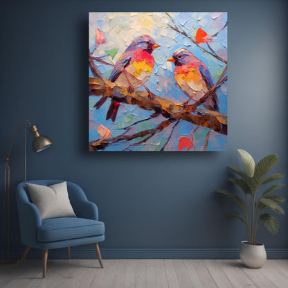 Art to Doors | Birds on Branch Art | Square | Art Print | Home Decor | Wall Decor | Gifts for Women | Gifts for Men | Gift Items | Wall Art