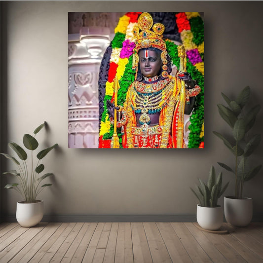 Art to Doors Divine: Ram Lalla Illustration - Capturing the Essence of Spiritual Innocence | Personalized Gift For Anniversary, Birthday, Wedding, Home Decor (CanvasFrame,8x8Inch,CanvasFrame)