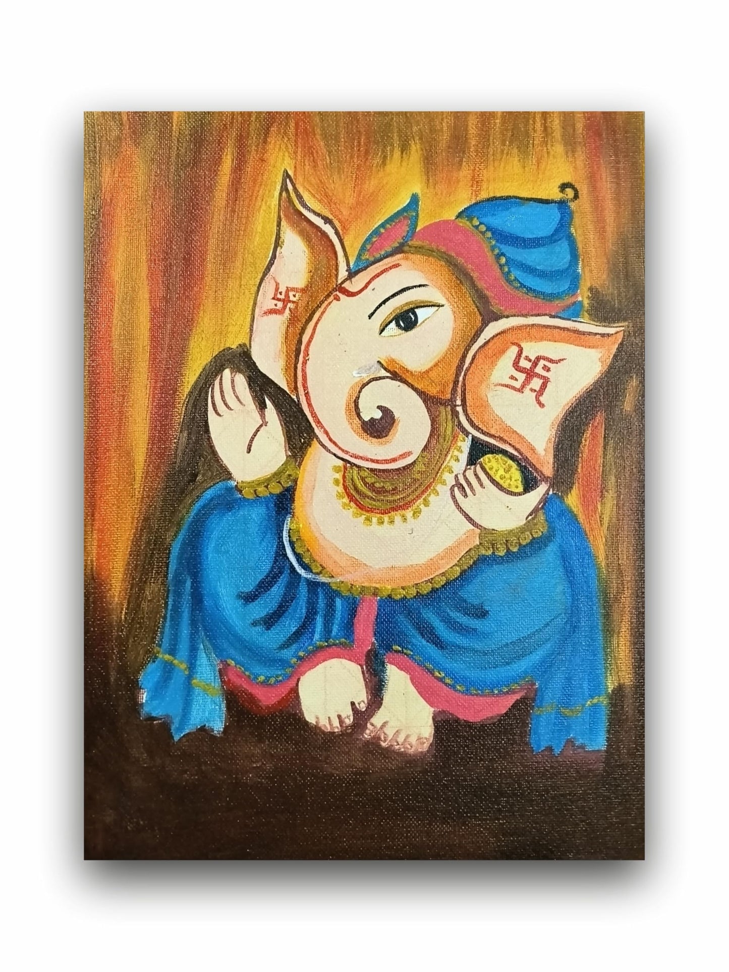 Art to Doors | Ganesh Artwork Acrylic Colour | Artist Anupam Kumari | Vertical | Art Print | Home Decor | Wall Decor | Gift Items | Wall Art