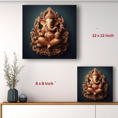 Art to Doors | Elegant Ganpati Idol Decor | Square | Art Print | Home Decor | Wall Decor | Gifts for Women | Gifts for Men | Gift Items | Wall Art