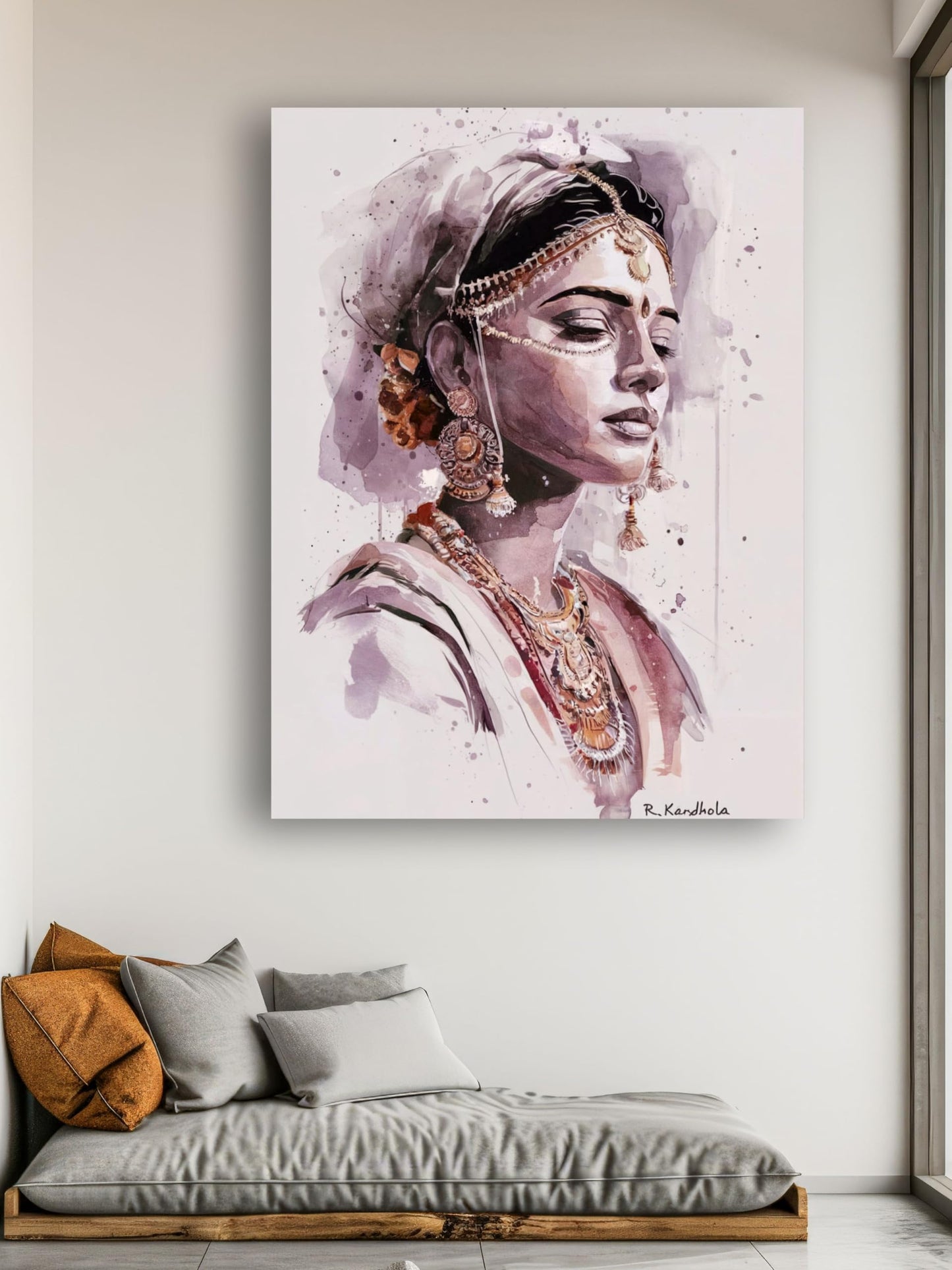 Art to Doors | Beautiful Indian Woman | Artist Riika Kandhola | Vertical | Art Print | Home Decor | Wall Decor | Gifts for Women | Gifts for Men | Gift Items | Wall Art