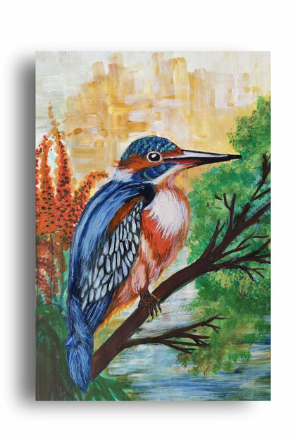 Art to Doors | Beutiful Bird Acrylic Painting | Artist Dipa Sinha | Vertical | Art Print | Home Decor | Wall Decor | Gifts for Women | Gifts for Men | Gift Items | Wall Art