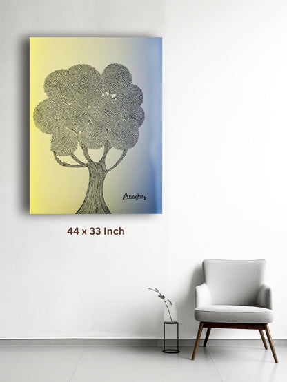 Art to Doors | Doodled Tree | Artist Anagha Sanjay Bhujbal | Vertical | Art Prints | Home Decor | Wall Art | Gift Items | Canvas Frame