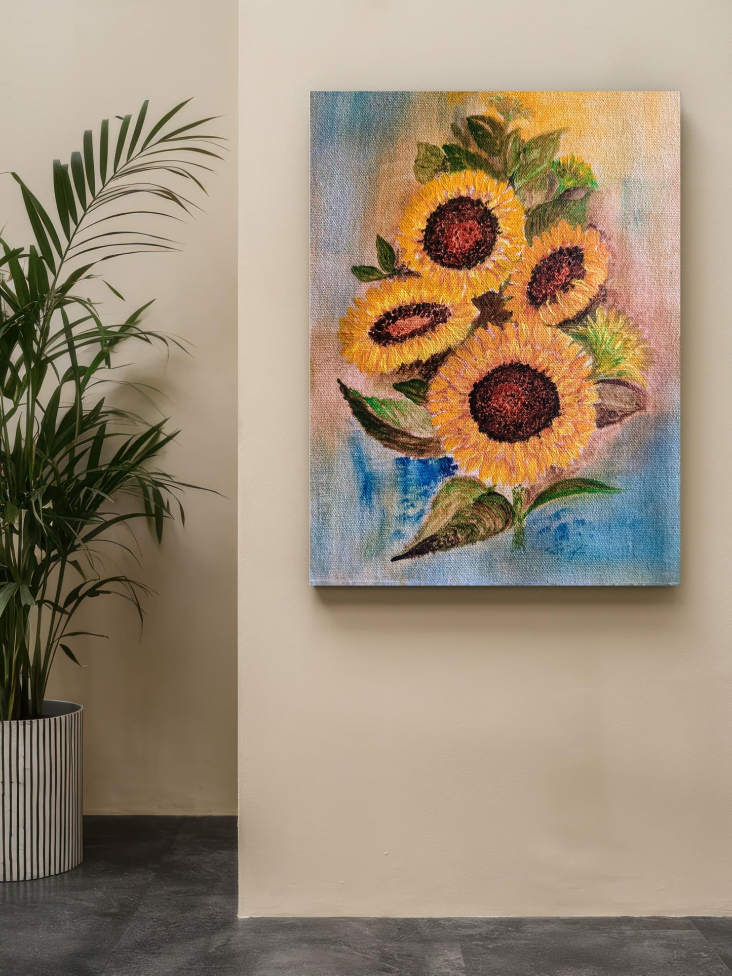 Art to Doors | Sunflowers | Artist Alka Mathur | Vertical | Art Print | Home Decor | Wall Decor | Gift Items | Wall Art