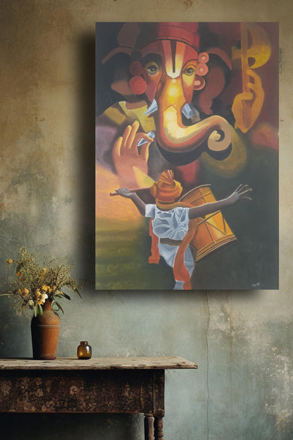 Art to Doors | Ganpati Painting | Artist Mansi Nanda | Vertical | Art Print | Home Decor | Wall Decor | Gift Items | Wall Art