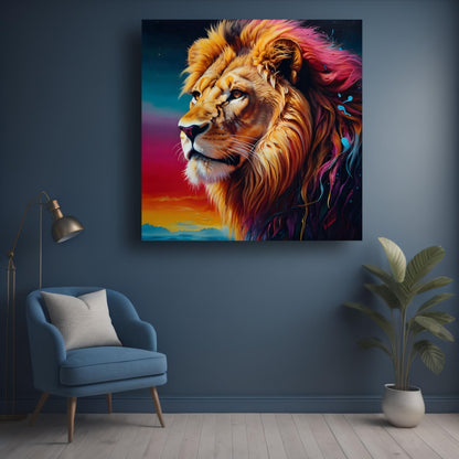 Art to Doors | Majestic Lion Art | Square | Art Print | Home Decor | Wall Decor | Gifts for Women | Gifts for Men | Gift Items | Wall Art